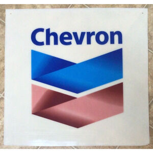 Chevron Gas Station Pump Sign Gas Oil Plastic Cut Advertising Panel 21" 226G